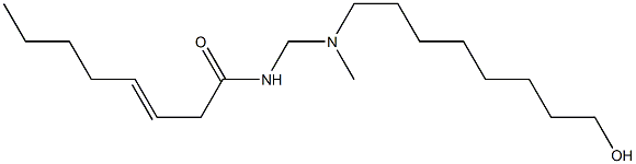 N-[[N-(8-ヒドロキシオクチル)-N-メチルアミノ]メチル]-3-オクテンアミド 化学構造式