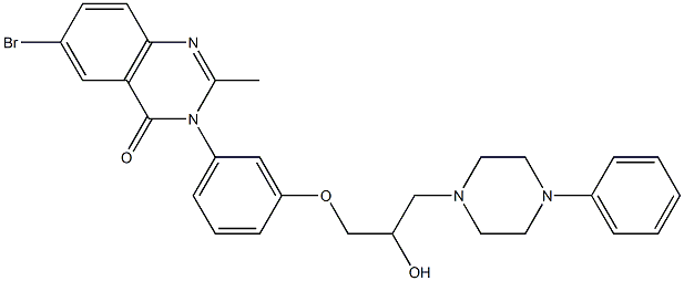 6-Bromo-3-[3-[2-hydroxy-3-(4-phenyl-1-piperazinyl)propoxy]phenyl]-2-methylquinazolin-4(3H)-one Structure