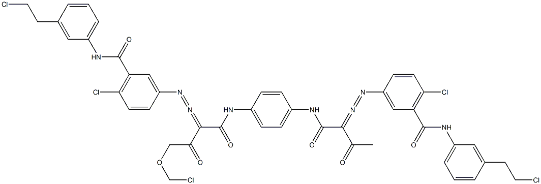 3,3'-[2-(Chloromethoxy)-1,4-phenylenebis[iminocarbonyl(acetylmethylene)azo]]bis[N-[3-(2-chloroethyl)phenyl]-6-chlorobenzamide] Structure