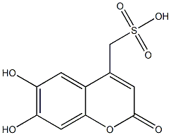 2-Oxo-6,7-dihydroxy-2H-1-benzopyran-4-ylmethanesulfonic acid Struktur