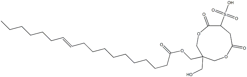 (11E)-11-オクタデセン酸[1-(ヒドロキシメチル)-4,7-ジオキソ-6-スルホ-3,8-ジオキサシクロノナン-1-イル]メチル 化学構造式