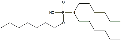 N,N-ジヘキシルアミドりん酸水素ヘプチル 化学構造式