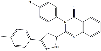 3-(4-Chlorophenyl)-2-[[3-(4-methylphenyl)-4,5-dihydro-1H-pyrazol]-5-yl]quinazolin-4(3H)-one Structure