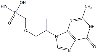 [2-[(2-Amino-1,6-dihydro-6-oxo-9H-purin)-9-yl]propoxy]methylphosphonic acid,,结构式