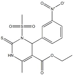 1,2,3,4-Tetrahydro-6-methyl-2-thioxo-4-(3-nitrophenyl)-3-methylsulfonylpyrimidine-5-carboxylic acid ethyl ester Struktur