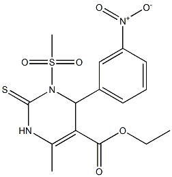 1,2,3,4-Tetrahydro-6-methyl-2-thioxo-4-(3-nitrophenyl)-3-methylsulfonylpyrimidine-5-carboxylic acid ethyl ester Structure