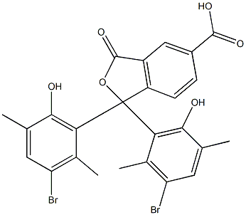 1,1-ビス(3-ブロモ-6-ヒドロキシ-2,5-ジメチルフェニル)-1,3-ジヒドロ-3-オキソイソベンゾフラン-5-カルボン酸 化学構造式
