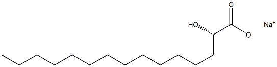 [S,(-)]-2-ヒドロキシペンタデカン酸ナトリウム 化学構造式