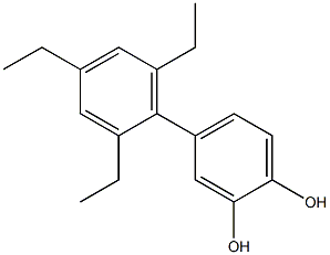 4-(2,4,6-Triethylphenyl)benzene-1,2-diol,,结构式