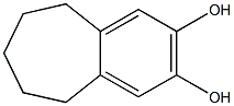6,7,8,9-テトラヒドロ-5H-ベンゾシクロヘプテン-2,3-ジオール 化学構造式