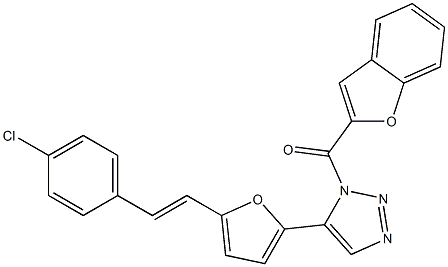 2-[[5-[5-[2-(4-Chlorophenyl)ethenyl]furan-2-yl]-1H-1,2,3-triazol-1-yl]carbonyl]benzofuran,,结构式