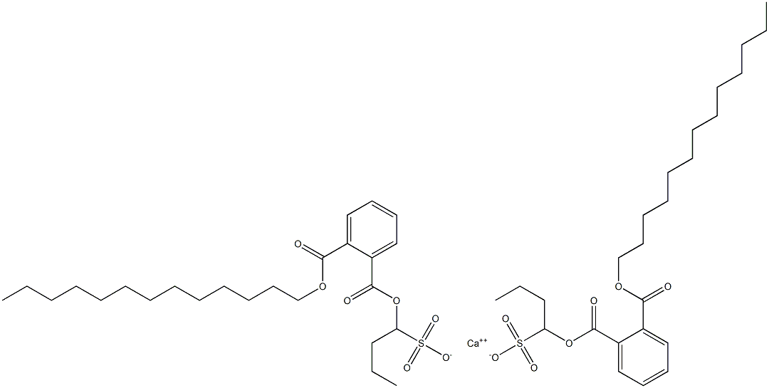 Bis[1-[(2-tridecyloxycarbonylphenyl)carbonyloxy]butane-1-sulfonic acid]calcium salt Structure