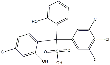 (4-Chloro-2-hydroxyphenyl)(3,4,5-trichlorophenyl)(2-hydroxyphenyl)methanesulfonic acid Struktur