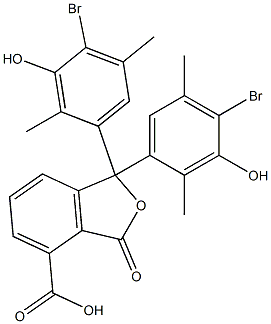 1,1-ビス(4-ブロモ-3-ヒドロキシ-2,5-ジメチルフェニル)-1,3-ジヒドロ-3-オキソイソベンゾフラン-4-カルボン酸 化学構造式