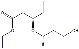 (R)-3-[(S)-1-メチル-3-ヒドロキシプロポキシ]ペンタン酸エチル 化学構造式