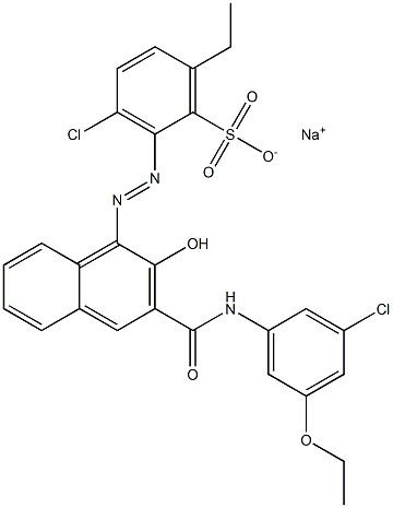 3-Chloro-6-ethyl-2-[[3-[[(3-chloro-5-ethoxyphenyl)amino]carbonyl]-2-hydroxy-1-naphtyl]azo]benzenesulfonic acid sodium salt