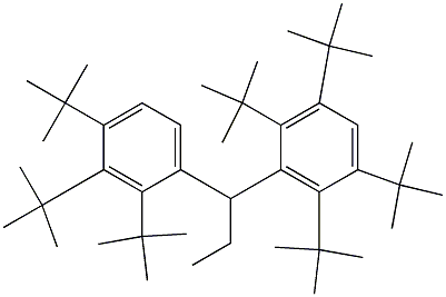 1-(2,3,5,6-Tetra-tert-butylphenyl)-1-(2,3,4-tri-tert-butylphenyl)propane Struktur