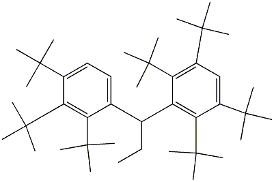 1-(2,3,5,6-Tetra-tert-butylphenyl)-1-(2,3,4-tri-tert-butylphenyl)propane,,结构式