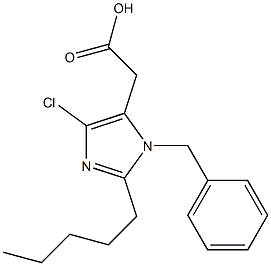 4-クロロ-2-ペンチル-1-(ベンジル)-1H-イミダゾール-5-酢酸 化学構造式