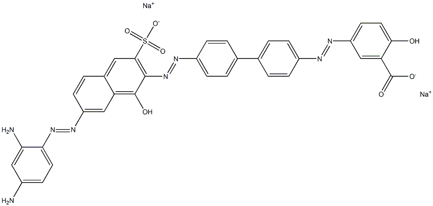 5-[[4'-[[7-[(2,4-Diaminophenyl)azo]-1-hydroxy-3-sulfo-2-naphtyl]azo]-1,1'-biphenyl-4-yl]azo]-2-hydroxybenzoic acid disodium salt 结构式