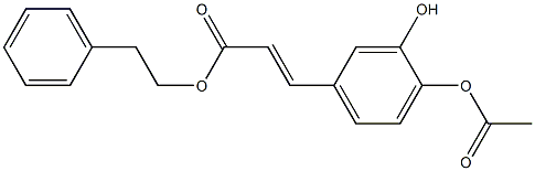 (E)-3-(3-Hydroxy-4-acetyloxyphenyl)propenoic acid 2-phenylethyl ester,,结构式