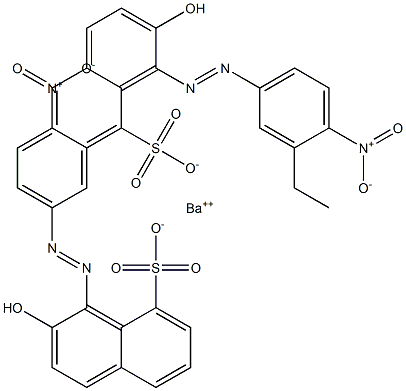 ビス[1-[(3-エチル-4-ニトロフェニル)アゾ]-2-ヒドロキシ-8-ナフタレンスルホン酸]バリウム 化学構造式