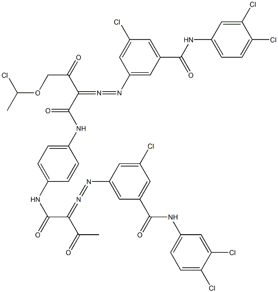 3,3'-[2-[(1-Chloroethyl)oxy]-1,4-phenylenebis[iminocarbonyl(acetylmethylene)azo]]bis[N-(3,4-dichlorophenyl)-5-chlorobenzamide]|