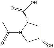 (4S)-N-Acetyl-4-hydroxy-L-proline 结构式