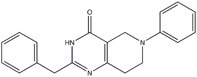 2-Benzyl-6-phenyl-5,6,7,8-tetrahydropyrido[4,3-d]pyrimidin-4(3H)-one,,结构式