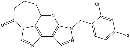 4,5,6,8-テトラヒドロ-8-(2,4-ジクロロベンジル)-1,2a,7,8,9-ペンタアザシクロヘプタ[cd]-as-インダセン-3-オン 化学構造式