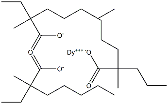 ジスプロシウム(III)ビス(2-エチル-2-メチルヘプタノアート)(2-メチル-2-プロピルヘキサノアート) 化学構造式