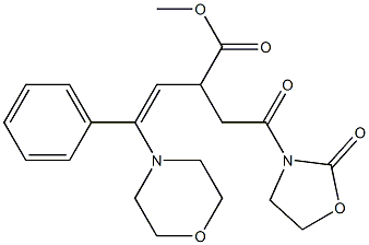 (Z)-4-Phenyl-4-morpholino-2-[2-oxo-2-(2-oxooxazolidin-3-yl)ethyl]-3-butenoic acid methyl ester,,结构式