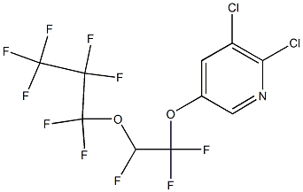 5,6-ジクロロ-3-[2-(1,1,2,2,3,3,3-ヘプタフルオロプロピルオキシ)-1,1,2-トリフルオロエトキシ]ピリジン 化学構造式