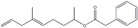Phenylacetic acid 1,5-dimethyl-4,7-octadienyl ester Struktur