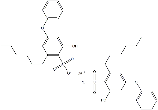 Bis(3-hydroxy-5-hexyl[oxybisbenzene]-4-sulfonic acid)calcium salt Structure