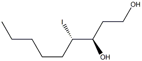 (3R,4S)-4-ヨードノナン-1,3-ジオール 化学構造式