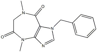 1,4,6,7-テトラヒドロ-1-ベンジル-4,7-ジメチルイミダゾ[4,5-e][1,4]ジアゼピン-5,8-ジオン 化学構造式