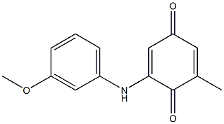 2-メチル-6-[(3-メトキシフェニル)アミノ]-1,4-ベンゾキノン 化学構造式