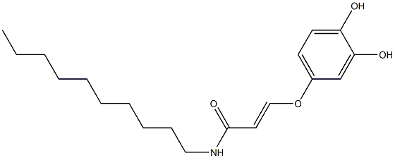(E)-N-デシル-3-(3,4-ジヒドロキシフェノキシ)プロペンアミド 化学構造式