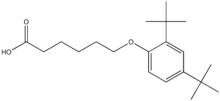 6-(2,4-ジ-tert-ブチルフェノキシ)ヘキサン酸 化学構造式
