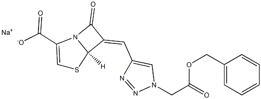 (5R,6Z)-6-[[1-[[(Benzyloxy)carbonyl]methyl]-1H-1,2,3-triazol-4-yl]methylene]-7-oxo-4-thia-1-azabicyclo[3.2.0]hept-2-ene-2-carboxylic acid sodium salt,,结构式