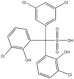 (3,5-ジクロロフェニル)ビス(3-クロロ-2-ヒドロキシフェニル)メタンスルホン酸 化学構造式