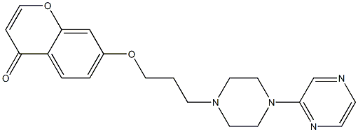 7-[3-[4-(2-Pyrazinyl)-1-piperazinyl]propyloxy]-4H-1-benzopyran-4-one Struktur