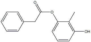 フェニル酢酸3-ヒドロキシ-2-メチルフェニル 化学構造式