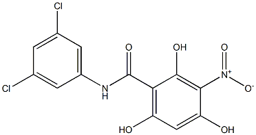 2,4,6-Trihydroxy-3-nitro-N-(3,5-dichlorophenyl)benzamide,,结构式
