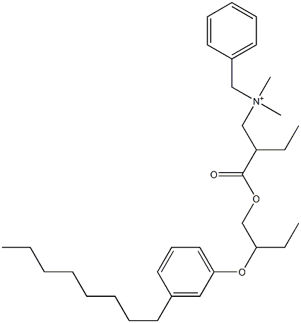 N,N-Dimethyl-N-benzyl-N-[2-[[2-(3-octylphenyloxy)butyl]oxycarbonyl]butyl]aminium Structure