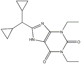 8-Dicyclopropylmethyl-1,3-diethylxanthine Structure