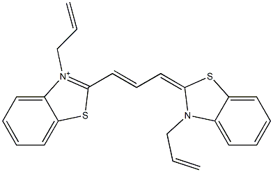 3-アリル-2-[3-[3-アリルベンゾチアゾール-2(3H)-イリデン]-1-プロペニル]ベンゾチアゾール-3-イウム 化学構造式