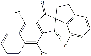 4,9,7'-トリヒドロキシスピロ[1H-ベンゾ[f]インデン-2,1'-インダン]-1,3(2H)-ジオン 化学構造式