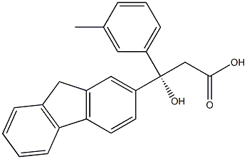 (S)-3-ヒドロキシ-3-(3-メチルフェニル)-3-(9H-フルオレン-2-イル)プロパン酸 化学構造式
